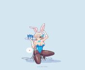 Blue bunny girl animation from blue　willow　animation