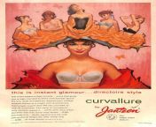 Jantzen bra ad from the October 1956 edition of Mademoiselle magazine. from spicy bra ad