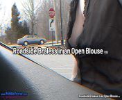 Roadside Braless in an Open Blouse from ramba hot in blouse open
