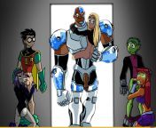 Party time with family [Teen Titans GO!] (Robin, Starfire, Beast Boy, Raven, Cyborg and his gf) from www xxx vedio downleen titan hentai beast boy raven