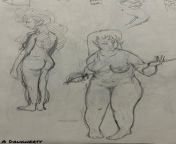 Nude lady sketches [OC] from marvadi nude lady