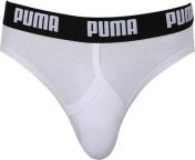 White with black waistband PUMA low rise Y-front brief from U.K. &amp; made in India from india grill with black man