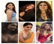 What will you do with these celebs 1. Give her BJ &amp; cum on it 2. Suck her tits &amp; cum on it 3. Lick her navel &amp; cum on it 4. Suck her pussy and cum in it 5. Lick her armpits and cum over it 6. Lick her thighs and cum on it ( Bebo, Alia, Anushka from hariel ferrari cum on