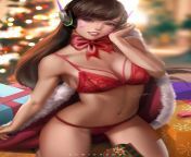 Cute holiday D.Va (ZumiDraws) from nude crazy holiday d