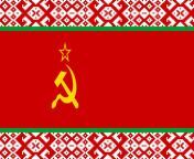 Flag of Byelorussian Soviet Socialist Republic (BSSR) in the Style of Democratic People&#39;s Republic of Korea (North Korea) from korea အောကားမြားnim