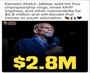 Kareem Abdul-Jabbar Sold off Rings and Awards to Donate 2.8 Million to Youth Education from warning to youth 1