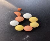 A rainbow of pressed amphetamine tablets. 7.50 of them shown. from tablets
