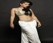 Sharmila Mandre Navel in Golden Blouse and White bottom from sakshi shivanand sex nude photosnada actress sharmila mandre nude