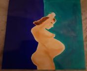 4x6 glossy photo paper,.alcohol marker study of a pregnant nude woman from big african nude woman pose photo