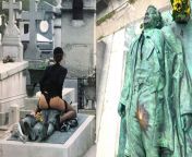 Victor Noir was journalist got shot dead; the grave is full-sized statue as if he was just shot. The statue became a fertility symbol - the story says those who kiss the statue, rub the genital area will find themselves with enhanced fertility, great sexfrom victor noir voyeur