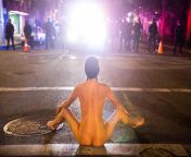 Nude protester in Portland named by social media as the Naked Athena. from nude kareena fucked amitabh nude pics fake