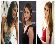 Would you rather... Jerk off while Katie Holmes sits on big black dildo and moaning hard + cum on her face, OR, Jerk off while Emma and Erin Moriarty masturbating + cum on their bodies? from moaning hard