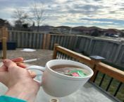 Rolled Gold full) (Canadian native brand) and a peppermint tea to pair with my deck spot from private gold full