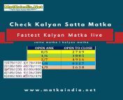 Check Kalyan Satta Matka Fastest Kalyan Matka live from satta matka kalyan