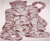 [M4M] Two sexy tigers pleasuring each other~ [Rengoku x Akaza] from douma x akaza