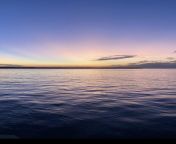 Sunset in Indonesia. Ocean: Javasee from tawny ocean
