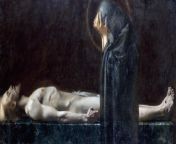 Pietà (1891), Franz von Stuck, [3413 x 1747] from 永州代孕（电话133 2648 3413）永州捐卵捐精代孕ewn