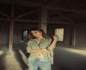 Mouni Roy in green shirt and denim from mouni roy in x