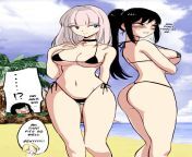 Asuka &amp; Fuuka in Bikini - Colored and Translated by @Dr_Minami_PhD on Twitter from naruto amp fuuka sex