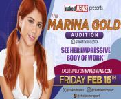 Marina Gold Auditions for Naked News! Check her out this Friday on nakednews.com from pl zafira amp marina gold gangbang creampie
