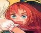 LF Color Source: 1girl, bangs, blue eyes, close-up, face, fang, frilled sleeves, hair between eyes, hat, hong meiling, long hair, open mouth, puffy sleeves, red hair, touhou, twin braids, yellow background from indian long hair romancew bhojupri sexbu