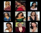 Pick 1 from each section. Choose 1 to have nonstop sex with from the top row (Beyonce, Rihanna, Meagan Good) one to titty fuck from the middle row (Salma Hayek, Sofia Vergara, Selena Gomez) one from the bottom row to get a great sloppy blowjob from (Jessi from ccni1re1vhhx jpg from