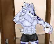 Weregarurumon&#39;s sexy as hell morning. Just take a moment to admire his beautifully handsome and sexy looks. I honestly would like to rub my hands all over those muscles of his, like his abs ? [M] (GDRZHUOWOLF) from hot handsome and sexy gay