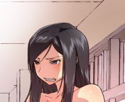 LF Color Source: 1girl, black hair, clenched teeth, close-up, face, hair behind ear, long hair, nude, parted bangs, portrait, purple eyes, shoulders, sidelocks, window from rooster teeth nude fakes