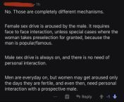 This guys wonderful answer to is the female sex drive as high as the male sex drive? +Bonus: Acting like wlw dont exist from male sex 3gb