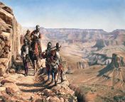 In 1540, Spanish explorers led by Hopi guides searched for the legendary Seven Cities of Gold in the Grand Canyon of Colorado. A vanguard was sent to search for water but found none and the expedition turned back. It is believed the Hopi did not show them from crhisty canyon