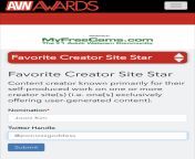 please go vote for me like this i appreciate it https://avn.com/awards/pre-nomination/favorite-creator-site-star from nonude site star sessions maisiehalini ajith nudeab bbw fat