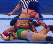 Sasha Banks new move) smell my ass from hinde new move sanileon