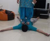 Pakistani Mistress Zoya Trampling Me. Do you think you can handle her full weight on your chest ? from pakistani mistress punishment