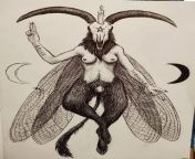 An art of Baphomet made by me from ink of baphomet