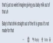 Breast feeding a baby is weird and gross because the tit is not made for that. The tit is literally made for that... from mypornvid fun breastfeeding feeding a baby with pretty mother