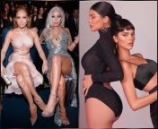 Pick a pair for a wild threesome. One dominates your cock while you two dominate the other. [Jennifer Lopez, Lady Gaga / Kylie Jenner, Kendall Jenner] from kylie jenner cock