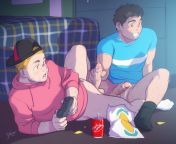 Video game night from boy bathind video