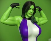 She Hulk Flexing (Rude Frog 3D) [Marvel] from rule 34 she hulk