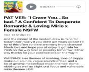 [NEW] &#34;I Crave You...So bad..&#34; Mirio x Listener from bob velseb x listener