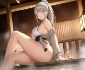 Scarlet relaxing in hot spring - my first AI attemp on my server from japanese wife has gangbang in hot spring