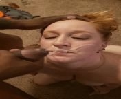 Redhead wife takes bbc facial from mature white slut wife takes bbc doggystyle threesome