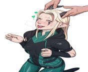 Rayla pleased from the horns (The Dragon Prince) from the dragon prince