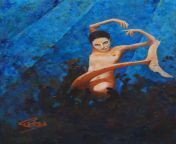 Mermaid, Me, Oil on canvas, 1.4 x 1m, 2015 from mu malayalam x videos 2015