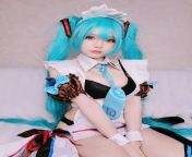 @mirin_shuu Hatsune Miku Waifu Maid Cosplay from snow miku 2017 trany cosplay
