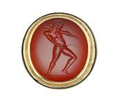 Hercules in a state of ecstasy, late 18th century intaglio set into a gold + enamel signet ring. [2000 x 2000] from maleana 2000