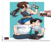 [ART] Revy &amp; Rock (Black Lagoon) Calendar page by Nanashi (Ijiranaide, Nagatoro-san) in the latest Sunday GX issue 06/2021 to celebrate the 20th anniversary of the series from ls models issue 06