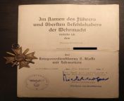 This day 80 years ago, my grandfather was awarded the KVK 2nd Class with Swords while in Crimea. The only mildly interesting thing is that his award certificate was signed by Wolfram von Richthofen, then Chief of Luftflotte 4 (details below) from crimea