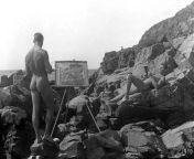 Artist Einar Bager paints a naked man in Mlle, Sweden, 1910 from bager mating documentary