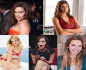 Battle of the most popular celebs : Emilia Clarke, Alexandra Daddario, Emma Stone, Emma Watson, Elizabeth Olsen. 1)Ass 2)Pussy 3)Mouth 4)All 5)Nothing from emma louvet