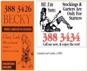 (NSFW) London tart cards, usually found in telephone boxes, from around 1995. from london pilsner